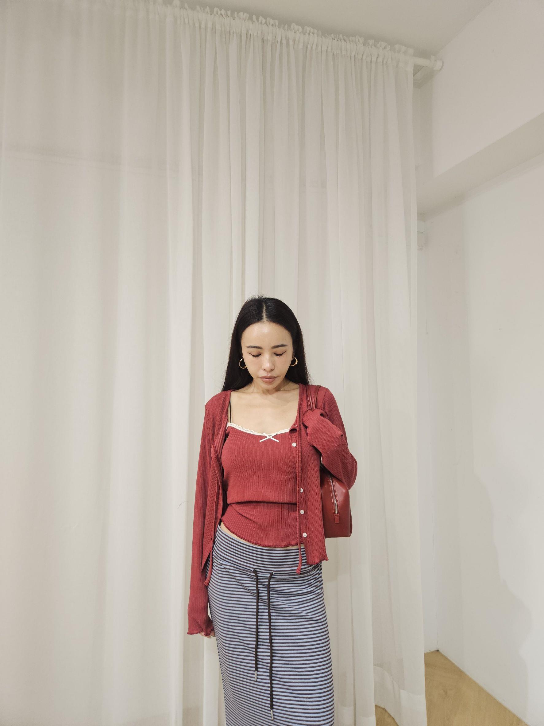 蕾絲蝴蝶結背心+外套set
